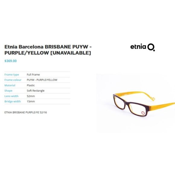 Etnia Barcelona BRISBANE Glasses FRAMES ONLY  Rectangle PLUM YELLOW 53-16-140 main image 8